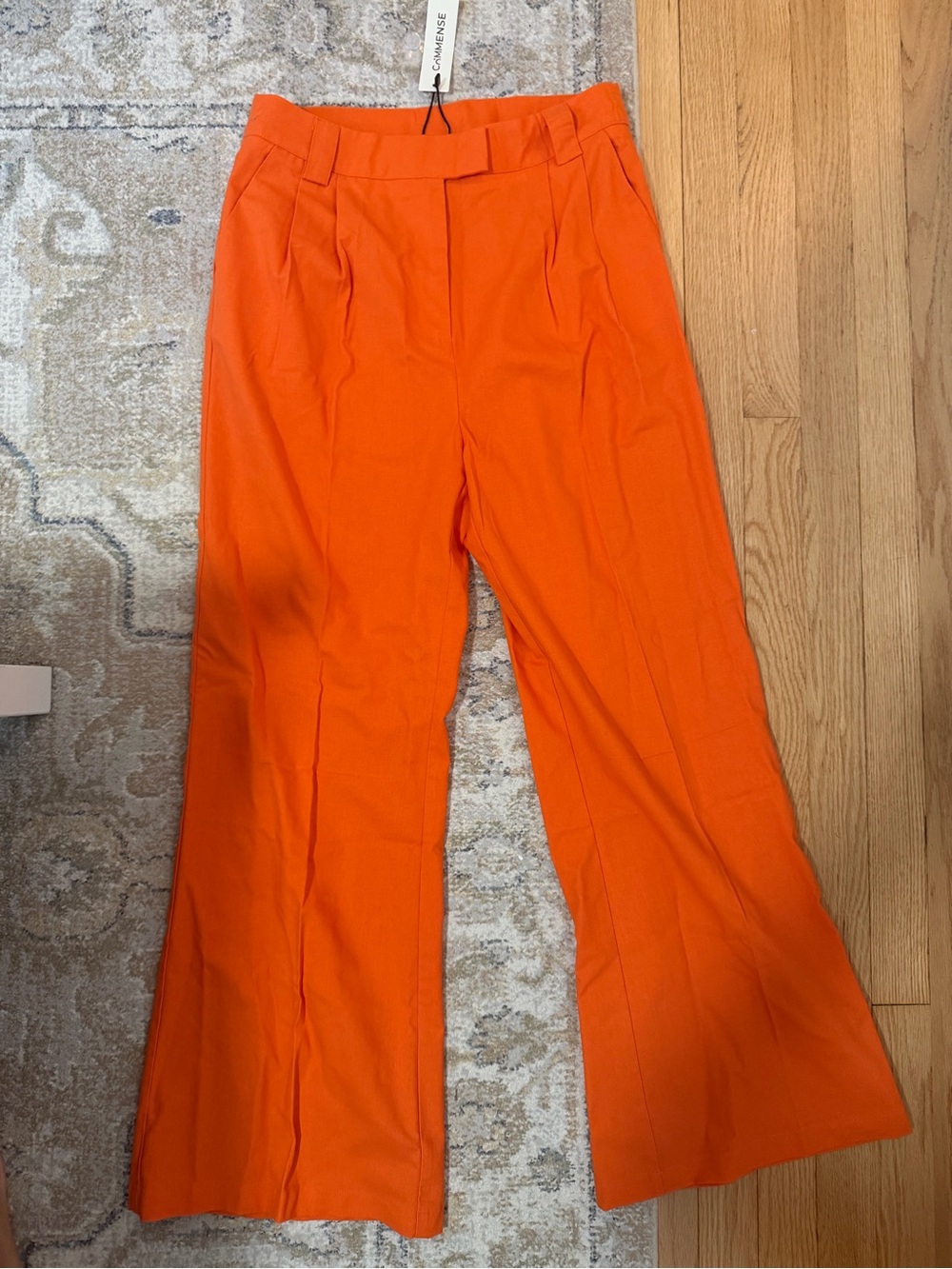 Commense Orange Boot-Cut Trousers